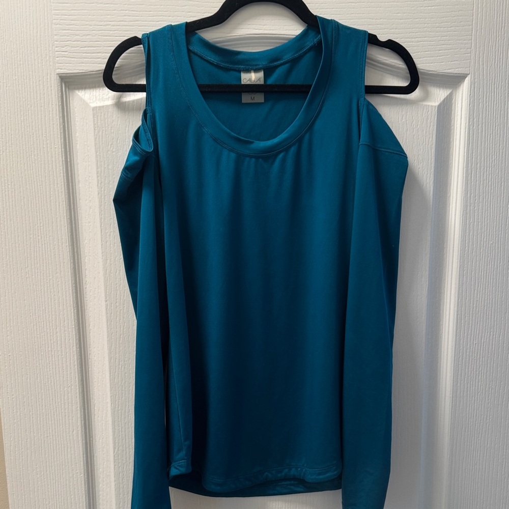 Calia Cold Shoulder Long Sleeve Top - Teal